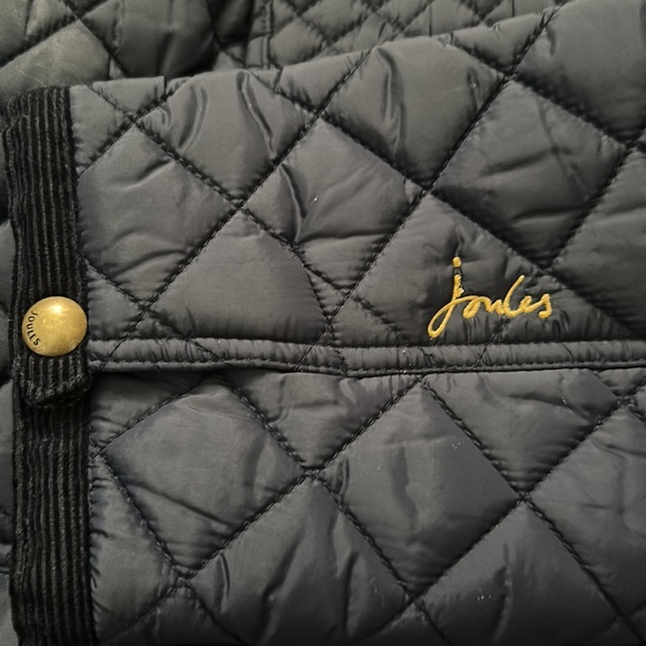 Joules navy blue quilted zip/snap jacket Sz 12 - Picture 6 of 13